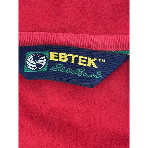 VTG Eddie Bauer Fleece‎ Pullover Mens XL Polartec 1/4 Zip Red EBTEK Canada - Picture 9 of 11
